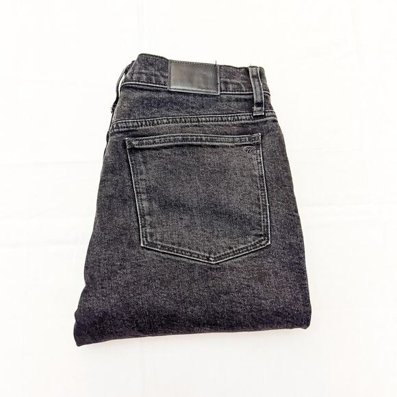 Madewell Tomboy Straight Charcoal Black Raw Hem Zip Fly Denim Jeans Size 28 - Picture 1 of 9